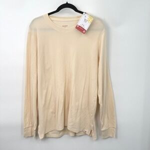 Burts Bees NWT Top Mens XL Cream Ribbed‎ Organic Cotton Capsule Minimalist